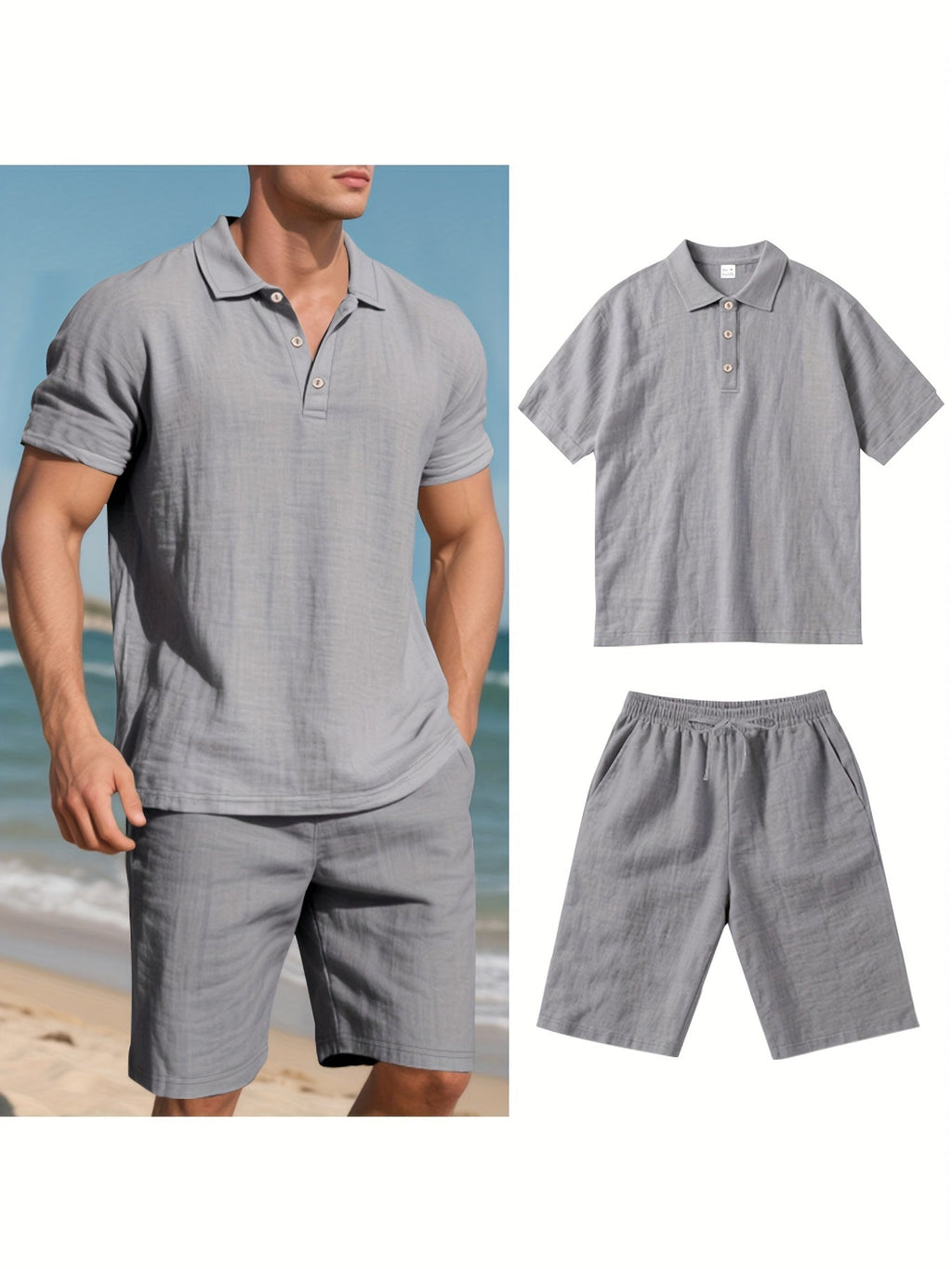 Conjunto El Mérida – Polo + Bermuda de Lino Premium para Caballero
