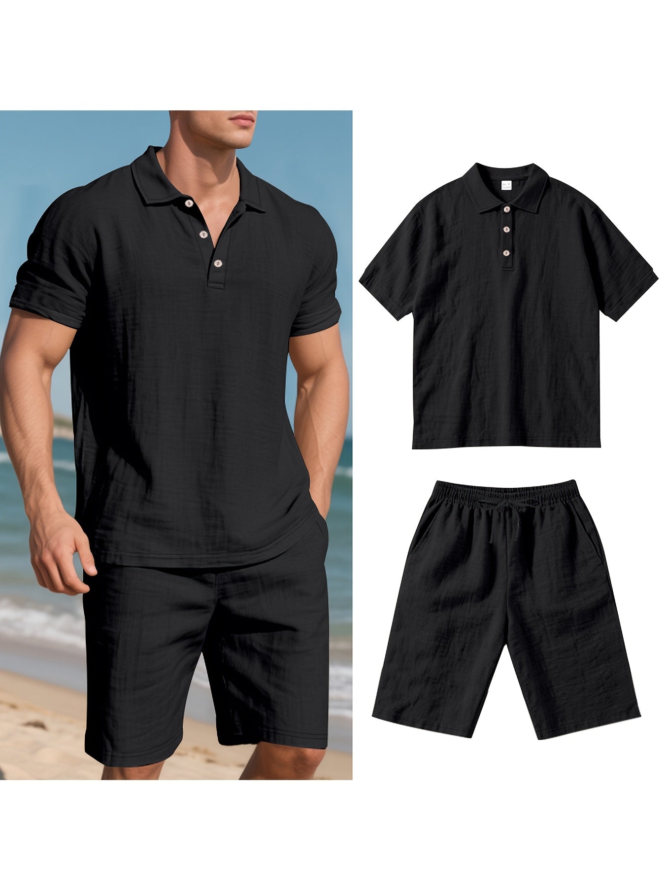 Conjunto El Mérida – Polo + Bermuda de Lino Premium para Caballero