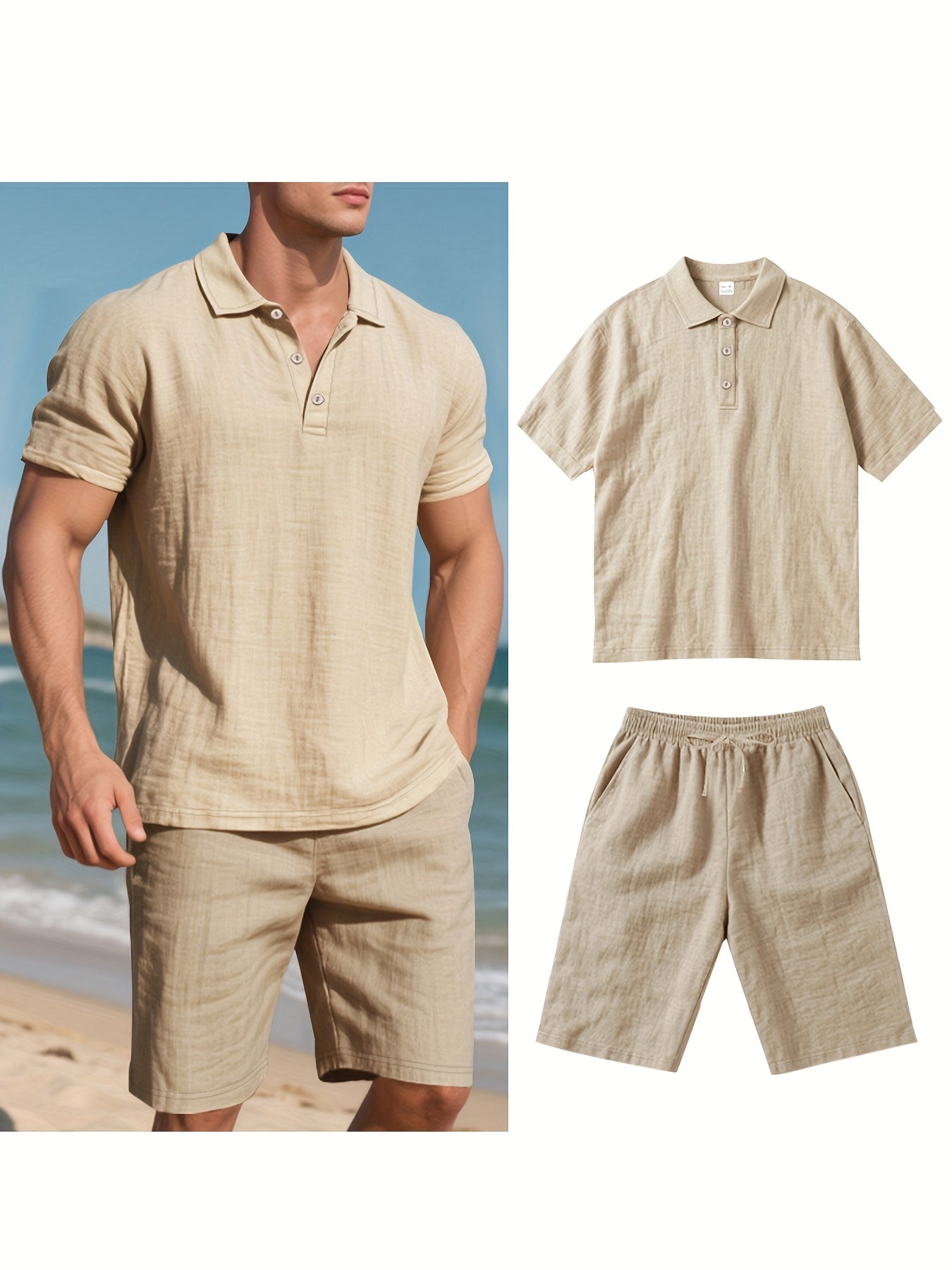 Conjunto El Mérida – Polo + Bermuda de Lino Premium para Caballero