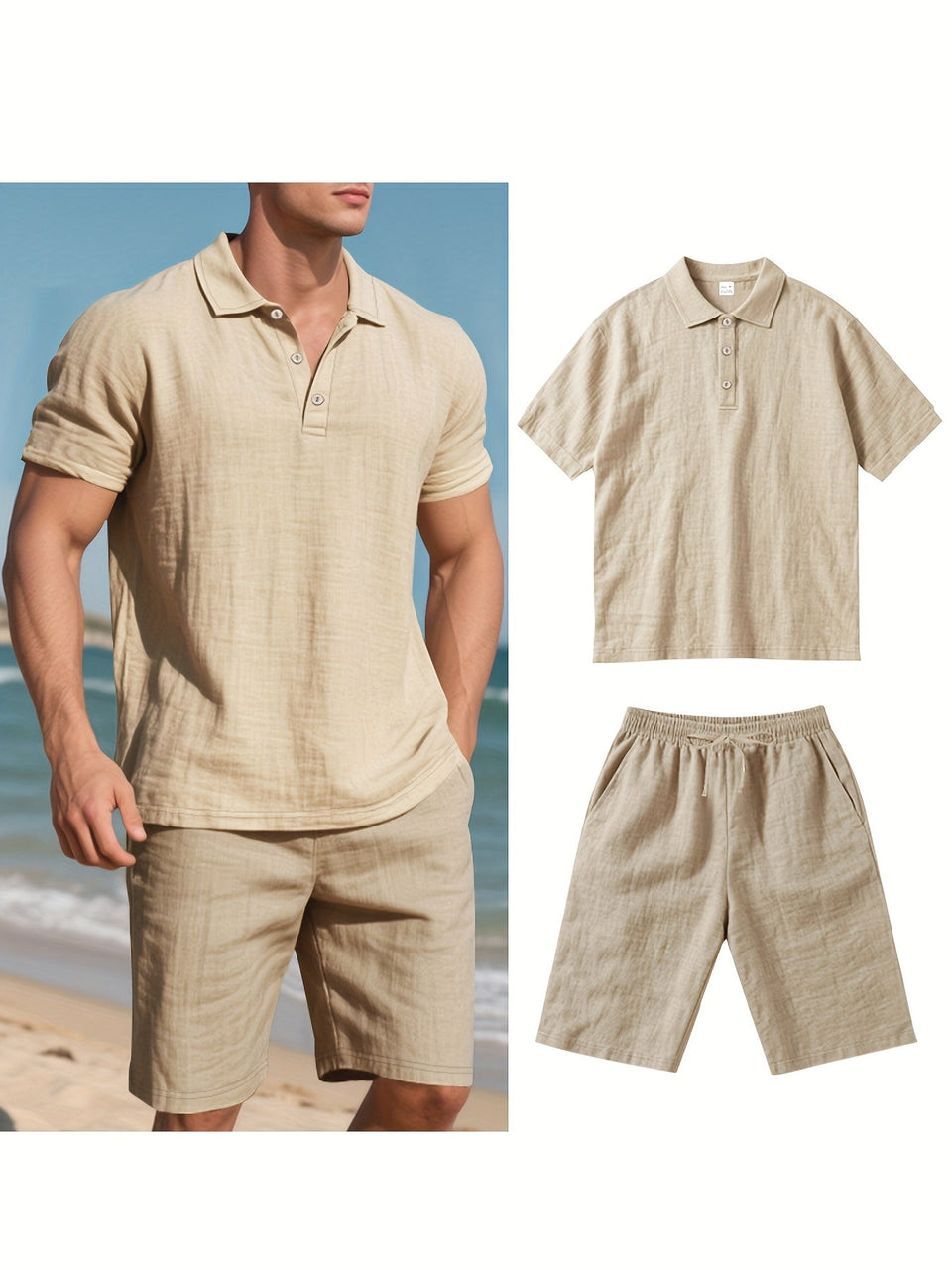 Conjunto El Mérida – Polo + Bermuda de Lino Premium para Caballero