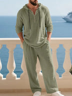 [COMPRA 1 Y LLEVATE 2] - Palermo Linen | Camisa con Capucha La Costa + Pantalón Casual