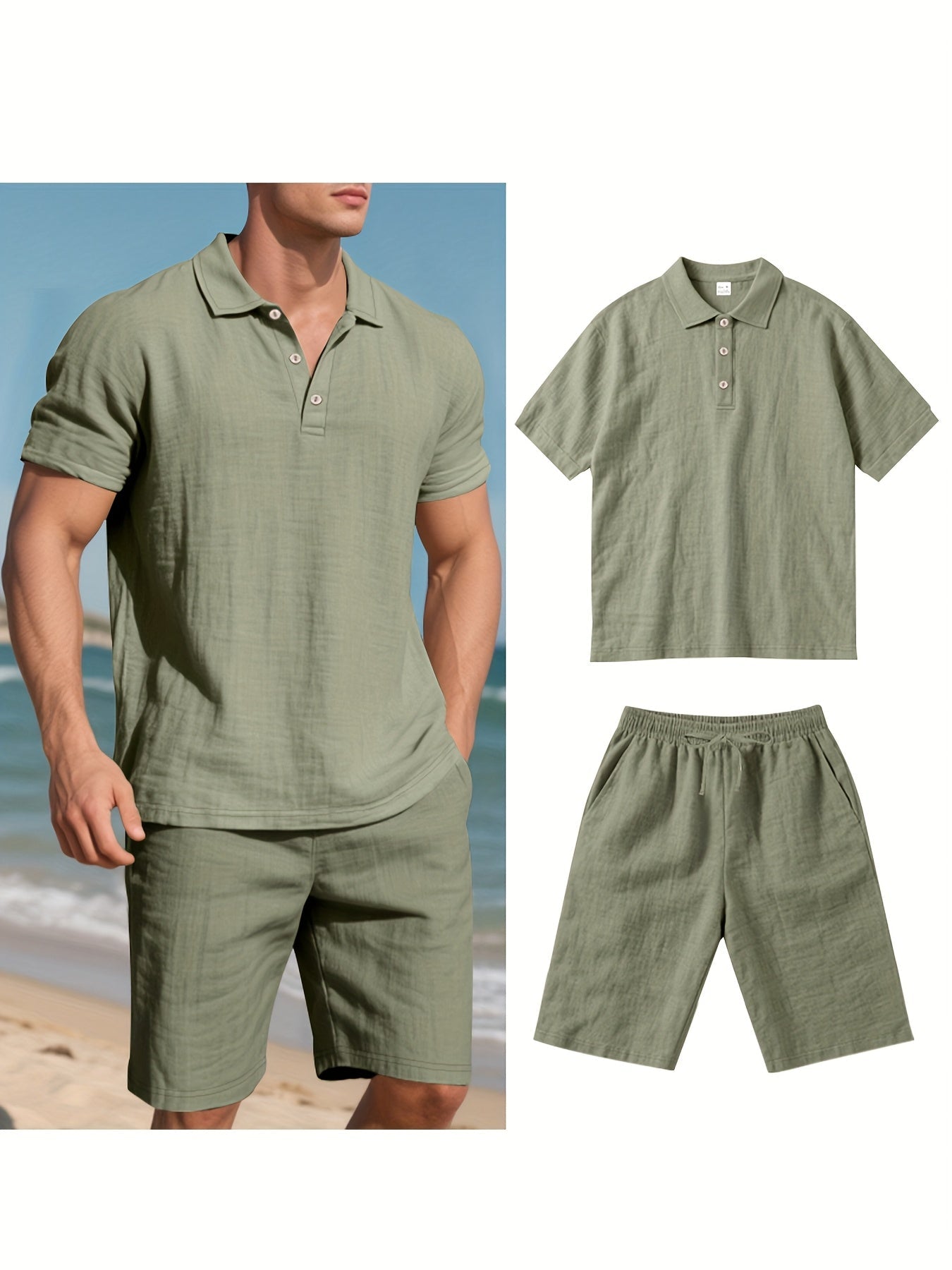 Conjunto El Mérida – Polo + Bermuda de Lino Premium para Caballero