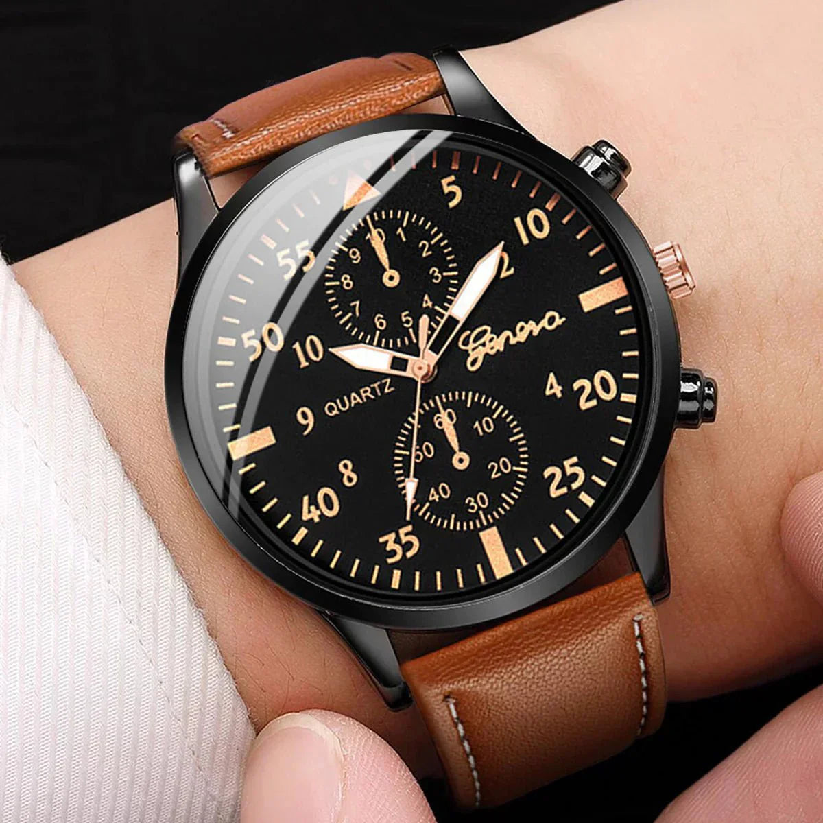 [BUY 1 GET 3 FREE] Geneva Chronos Men's Watch Kit + 3 Bracelets